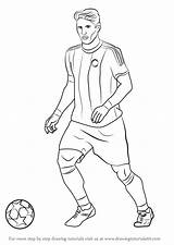 Draw Step Schweinsteiger Drawing Footballers Bastian Football Soccer Player People sketch template