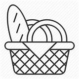 Basket Food Picnic Bread Drawing Icon Drawings Paintingvalley Sketch Easter Line Iconfinder sketch template