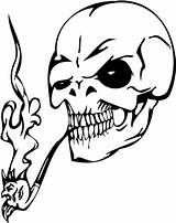 Fumando Pipa Calavera Pages Czaszka Ausmalbilder Flaming Caveira Skulls Kolorowanka Cachimbo Ausmalbild sketch template