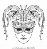 Mask Masquerade Tattoo Coloring Pages Masks Carnival Gras Mardi Template Adult sketch template