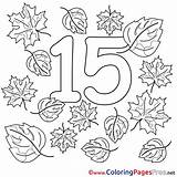 15 Numbers Leaves Sheet Colouring Coloring Pages Title sketch template