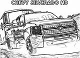 Coloring Pages Chevy Silverado Chevrolet Cars Muscle Pickup Truck Color Horse Trailer Template sketch template
