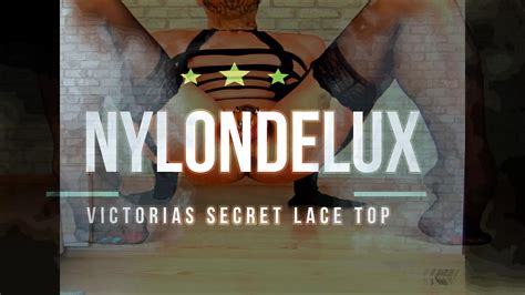 nylondelux in victoria s secret lace top stocking xhamster
