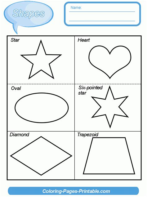 shapes worksheets  kindergarten  coloring pages printablecom