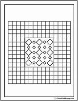 Coloring Pattern Pages Geometric Sheets Square Sheet Mosaic Tile Print Squares Looks Detailed Customize Colorwithfuzzy Quilting sketch template