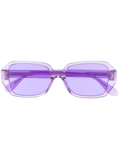retrosuperfuture clear square sunglasses purple modesens