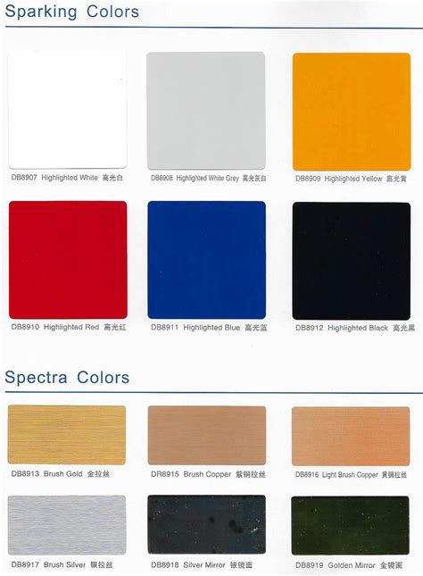 acp panels color chart aluminum composite panel supplier