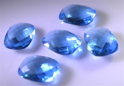 Synthetic Cubic Zirconia Blue Topaz Cz Loose Stone 1 Pieces 12 X 16 Mm