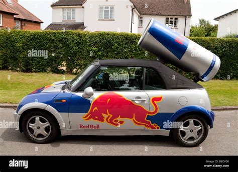 red bull mini car uk stock photo alamy