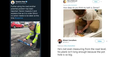 cheshire council gets mocked after disastrous tweet about potholes