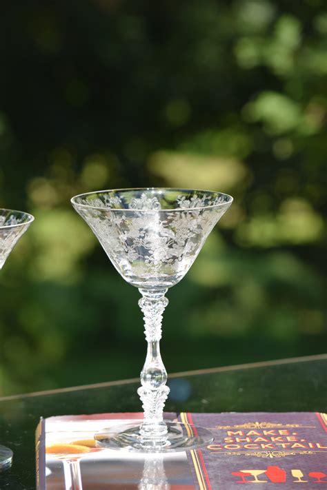 Reserved Sold Marilyn Vintage Etched Crystal Cocktail ~ Martini