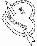 Coloring Pages Heart Valentines Valentine Hearts Color Cupid Happy Big Print Arrow sketch template