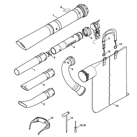 stihl bg  blower bg parts diagram nozzle