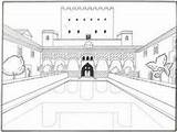 Granada Alhambra Andalucia Arrayanes Andalus Monumentos Pintardibujo sketch template
