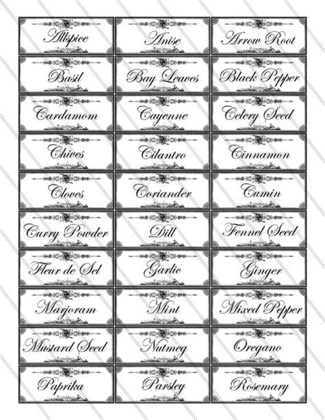 pin   printable spice labels