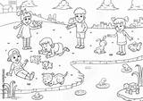 Coloring Cartoon Child Pet Pic Stock sketch template