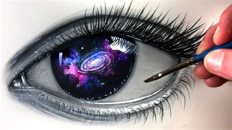 painting  galaxy eye time lapse youtube