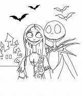 Nightmare Christmas Before Coloring Pages Jack Sally Print Mr Birds sketch template