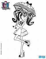 Coloring Pages Monster High Draculaura Umbrella Printable Girls Monsterhigh Cute Dolls Hellokids Clawdeen Wolf Color Print Kids Choose Board Sheets sketch template