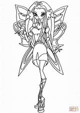 Coloring Winx Club Pages Fairy Diana Supercoloring Printable Drawing Dot Paper sketch template