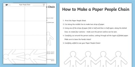 paper people chain template teacher