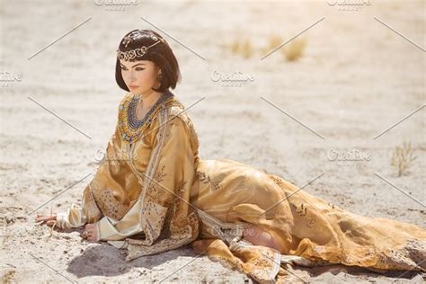 beautiful egyptian woman like cleopatra outdoor high quality beauty