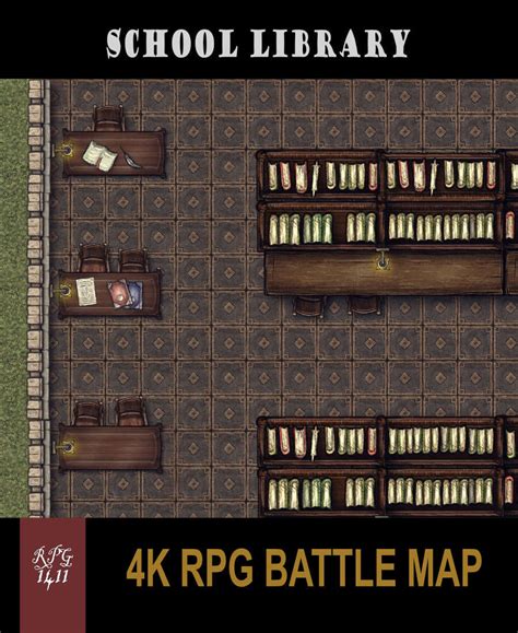 school library rpg battle map rpg  drivethrurpgcom