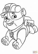 Paw Patrol Coloring Halloween Pack Rubble Pages Template Supercoloring sketch template