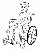 Wheelchair Rotelle Sedia Person sketch template