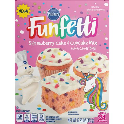pillsbury funfetti unicorn strawberry cake  cupcake mix  oz