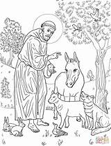 Assisi Francis St Coloring Pages Drawing Printable sketch template