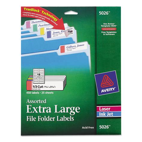 avery extra large permanent file folder labels ave  ebay