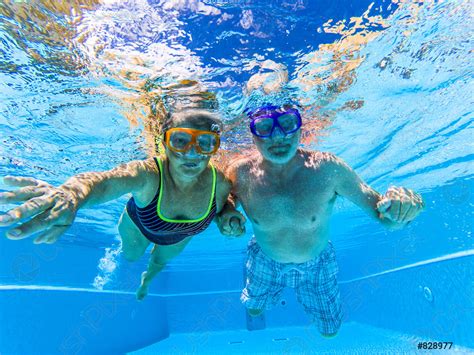 people  fun  enjoy swim underwater   swimming stock photo