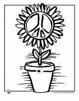 Coloring Peace Pages Sign Printable Flower Power Signs Sheets Cliparts 70s Clipart Kids Girl Colouring Adults Adult Clip Flowers Print sketch template