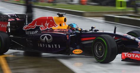 british grand prix 2014 red bulls top times after wet final practice