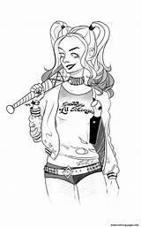Harley Quinn Squad Suicide Coloring Pages Printable Drawing Color Info Getdrawings sketch template