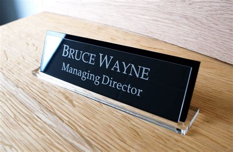 acrylic executive personalised desk  plate custom engraved sign office plaque  plaque