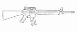 M16 Lineart sketch template