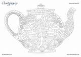 Coloring Teapot Pages Book Tea Colouring Cliparts Time Clipart Print Mindfulness Printable Teacup Barbara Gray Sheets Library sketch template