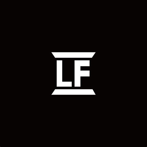 lf logo monogram  pillar shape designs template  vector art