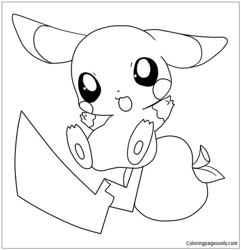 baby pikachu coloring page  coloring pages