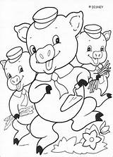 Coloring Pigs Little Three Pages Story Comments sketch template
