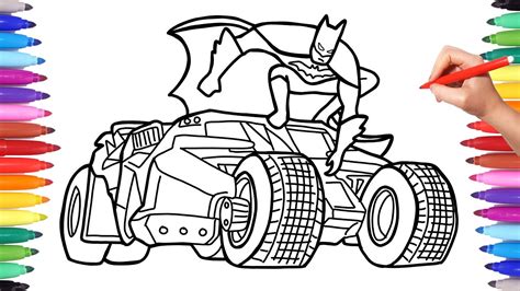 batman car coloring pages  kids drawing  coloring  batmobile