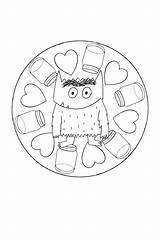 Kleurenmonster Kleurplaat Verliefd Monstruo Kindergarden Gevoelens Emoties sketch template