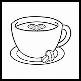 Coffee Cup Coloring Printable Cups Printablee Coupons Stencils Via sketch template