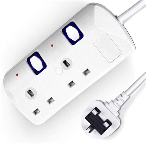 switched extension lead power strip  gang extension outlet  uk plug overload switch surge