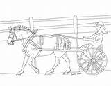 Horse Buggy Coloring Carriage Pages Driving Draft Drawing Pony Single Women Getdrawings Getcolorings Digital sketch template