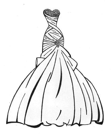 wedding dress coloring pages  educative printable wedding dress