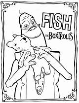 Boxtrolls Fish Pages Coloring Kleurplaten Fun Kids sketch template