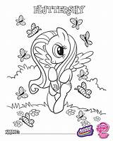 Coloring Pony Little Book Fluttershy Cutie Pages sketch template